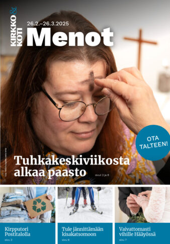 Kirkko ja koti Menot -liitteen kansi.