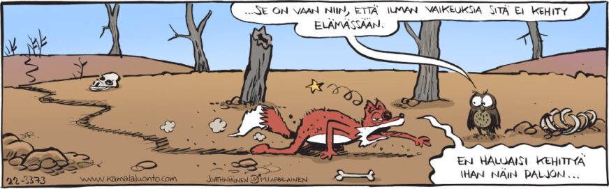 Kamala luonto -sarjakuva.