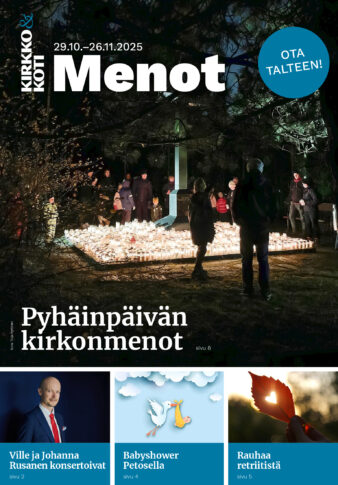 Kirkko ja koti Menot -liitteen kansi 10/2025