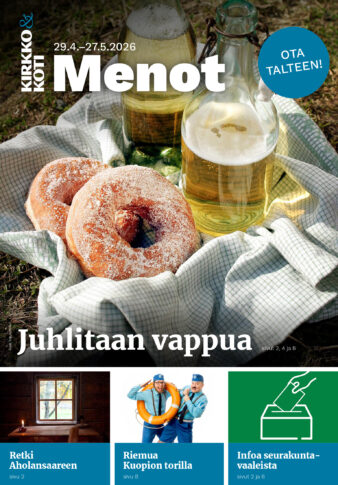 Kirkko ja koti -menoliitteen kansi.