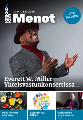 Kirkko ja koti Menot -liitteen kansi.